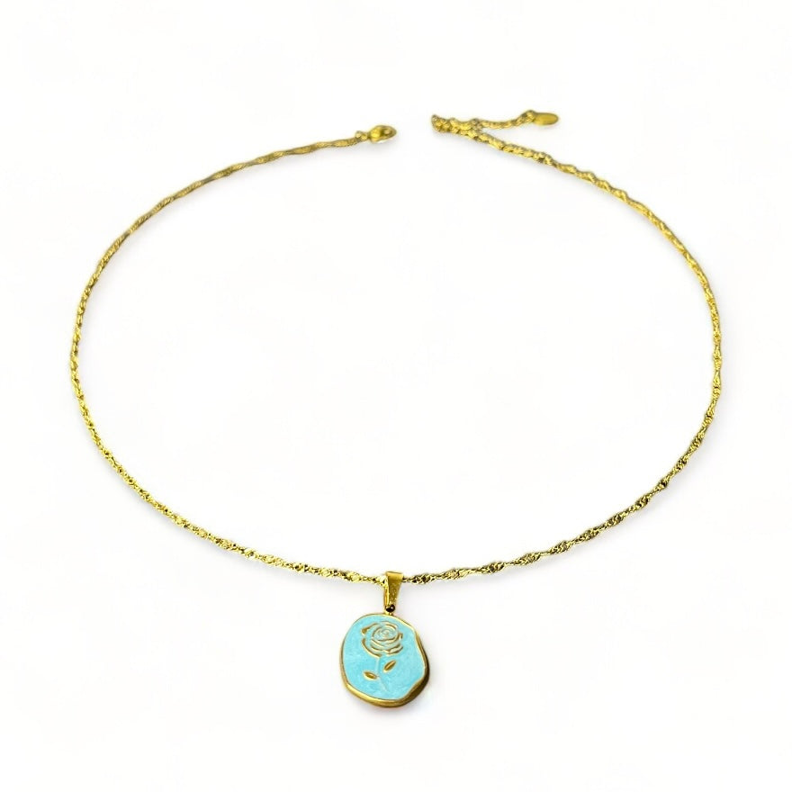 Ketting roos bedel blauw