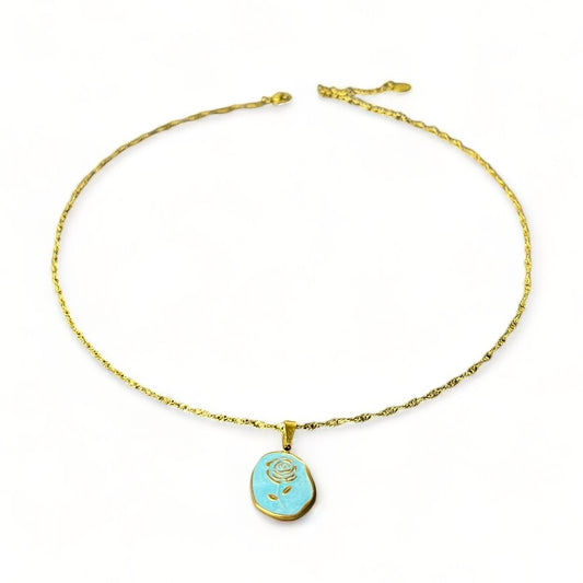 Ketting roos bedel blauw