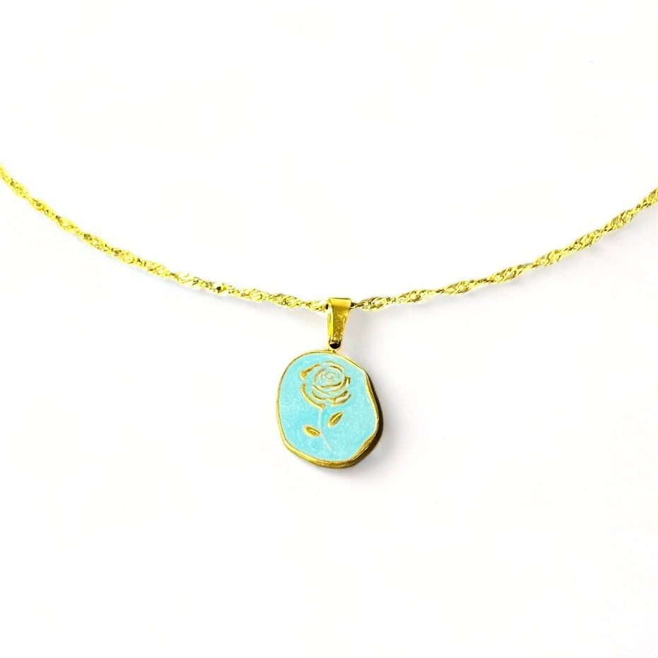 Ketting roos bedel blauw