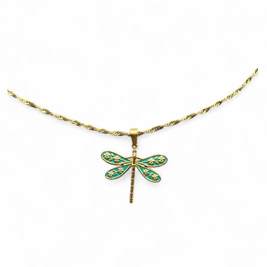 Ketting libelle bedel turquoise