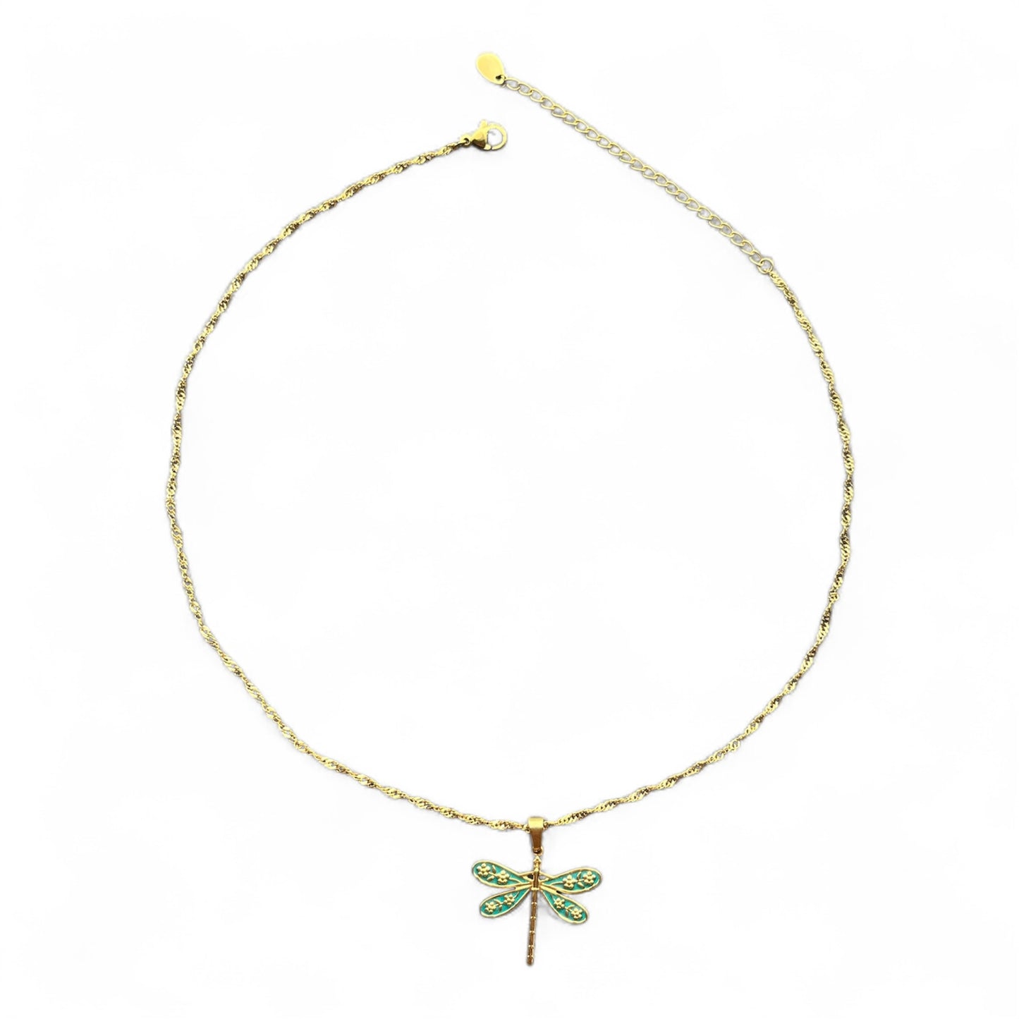 Ketting libelle bedel turquoise