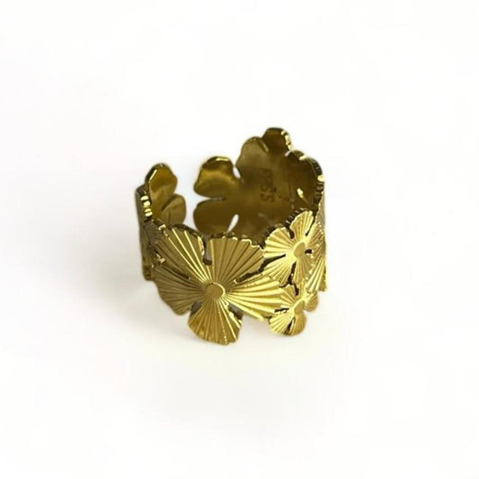 Statement bloemetjes ring