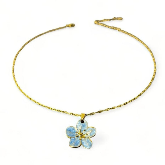 Ketting hibiscus bedel blauw