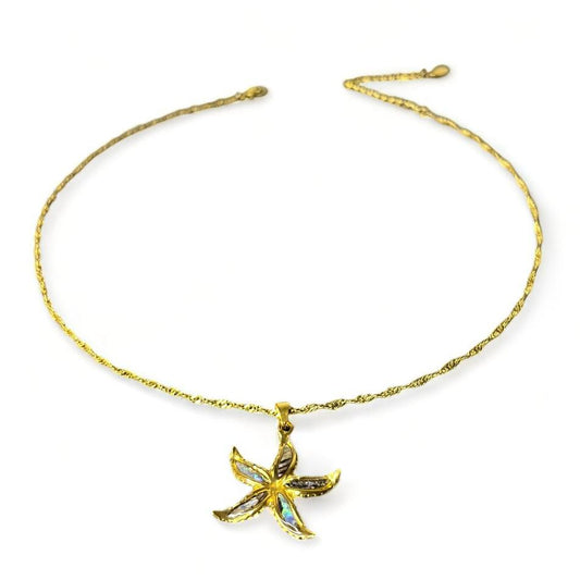 Ketting zeester bedel bruin