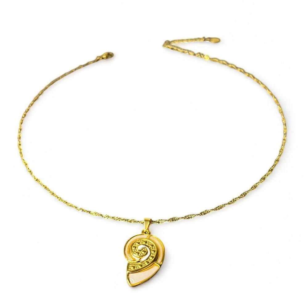 Ketting nautilus bedel beige